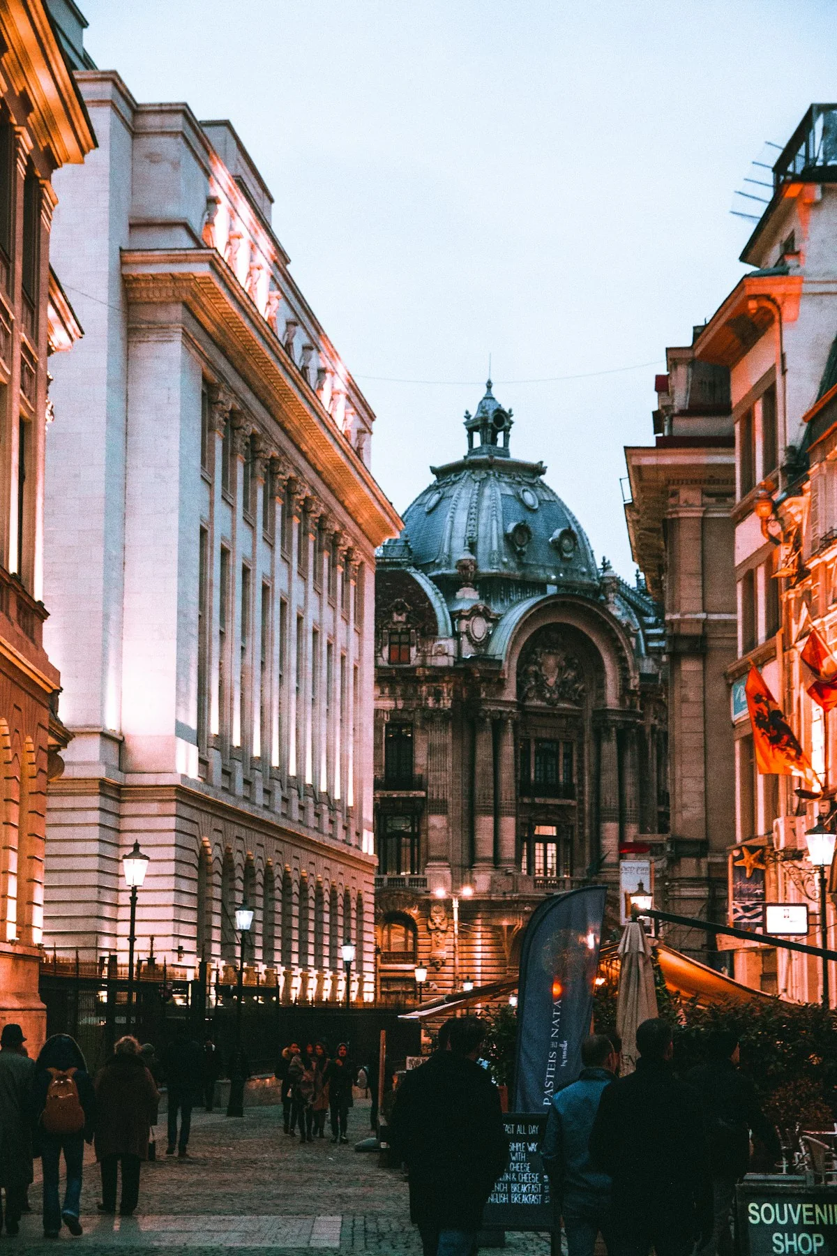 Bucharest Old Town in the evening